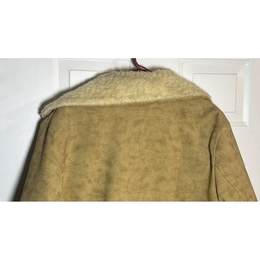 Vintage Swingster‎ Shearling Lined Suede Jacket Men's Large Tan USA Made Western